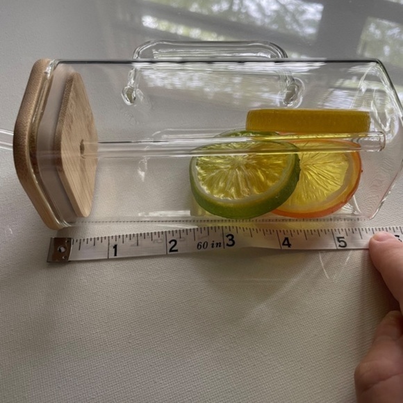 13.5oz Glass Cup w/ Lid & Straw ( 5.5in x 2.4in ) - Picture 3 of 6